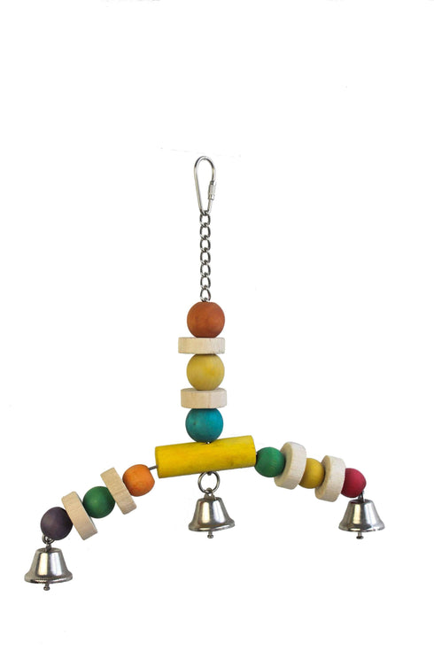 Jucarie pentru pasari mari Gantere Lemn Color 38X24cm